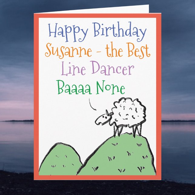 Sheep Design Happy Birthday to a Line Dancer Karte (Von Creator hochgeladen)