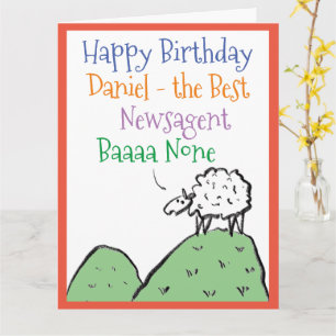 Sheep Design Happy Birthday zu einem Newsager Karte