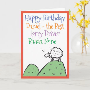 Sheep Design Happy Geburtstag auf eine Truck-Fahre Karte