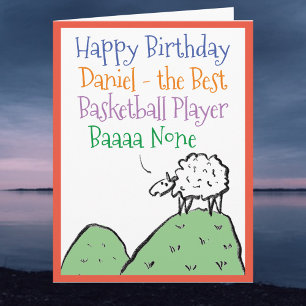 Sheep Design Happy Geburtstag zu einem Basketball- Karte