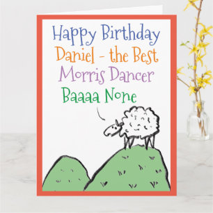 Sheep Design Happy Geburtstag zu einem Morris Tänz Karte
