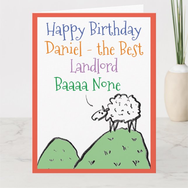 Sheep Design Happy Geburtstag zum Landlord Karte (Vorderseite)