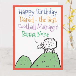 Sheep Design Happy zum Geburtstag zum Football Man Karte
