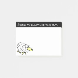 Sheep Design mit der Meldung "Sorry to Bleat, aber Post-it Klebezettel