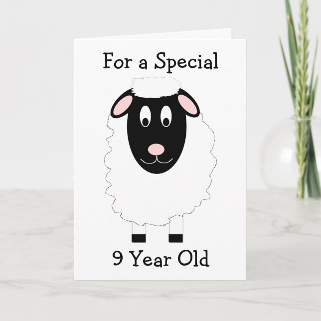 Sheep Design Personalisiert 9. Geburtstag Karte (Vorderseite)