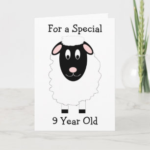 Sheep Design Personalisiert 9. Geburtstag Karte