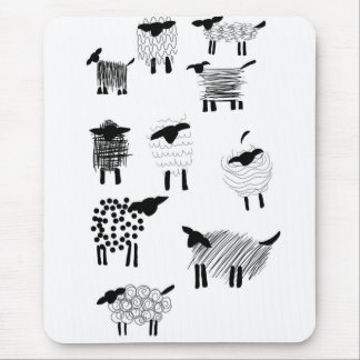 Sheep doodles mousepad