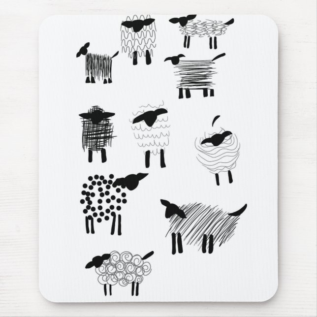 Sheep doodles mousepad (Vorne)