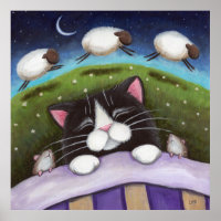 Sheep Dreams Fantasy Chat Art Print