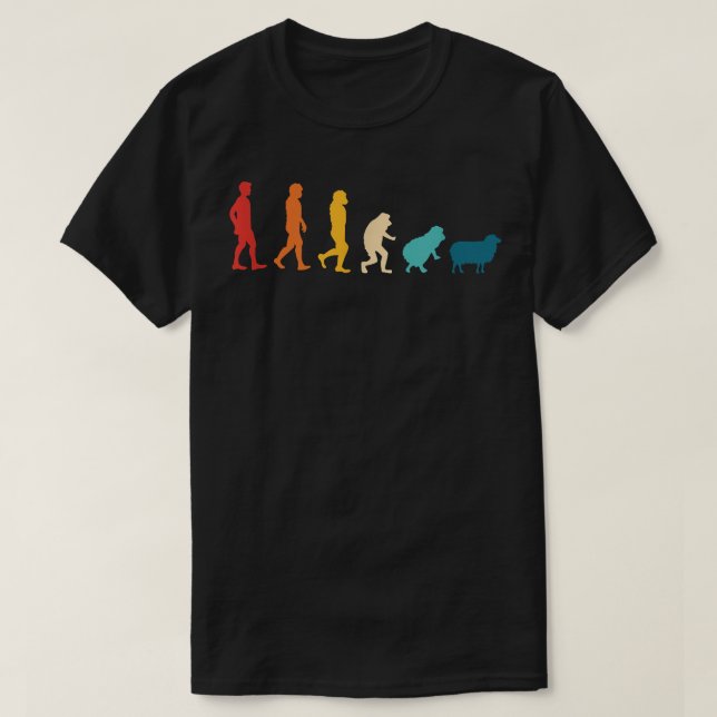 Sheep Evolution Farmer Farm Animal Retro  T-Shirt (Design vorne)