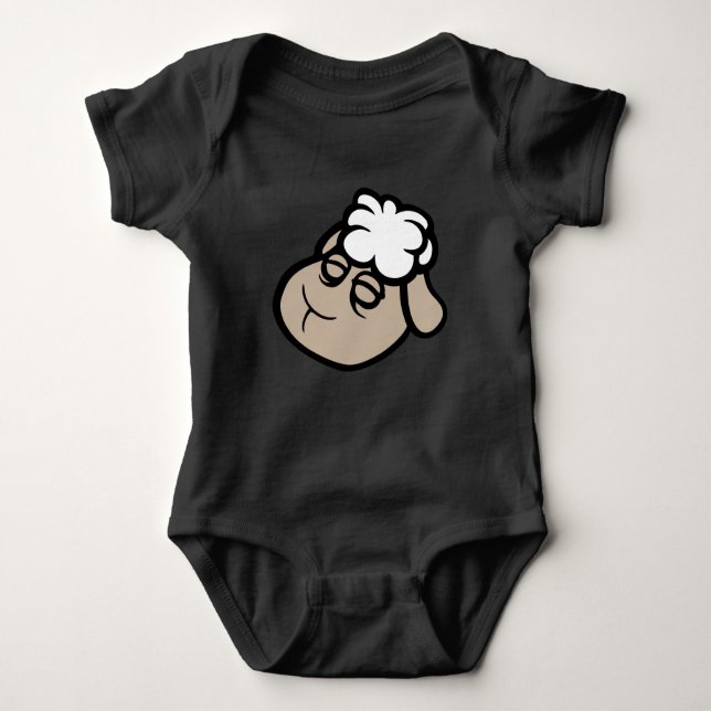 Sheep Face Sad Tired Exhausted Sleeping Weary Baby Strampler (Vorderseite)
