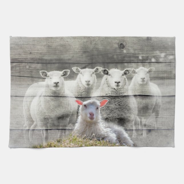 Sheep Flock Baby Lamb Geschirrtuch (Horizontal)