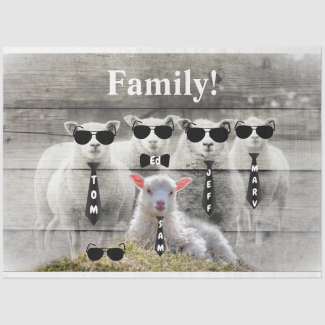 Sheep Flock Baby Lamb Seidenpapier (Vorderseite)