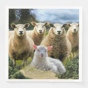 Sheep Flock Baby Lamb Serviette