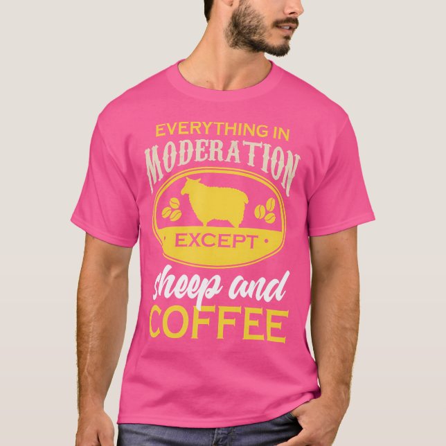 Sheep Funny Coffee Sprichwort Sheep Coffee Sheep L T-Shirt (Vorderseite)