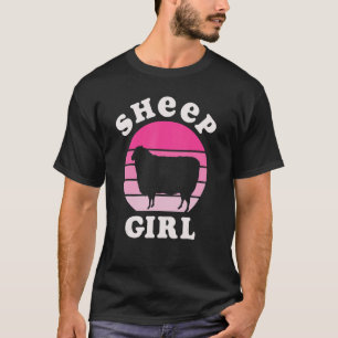 Sheep Girl Sheep Girl I like Sheep Pink Vintag S T-Shirt
