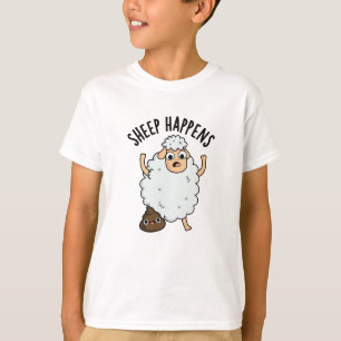 Sheep Happens Funny Kack Pun T-Shirt