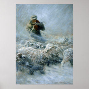 Sheep Herder, Sturm von Newell Convers Wyeth Poster