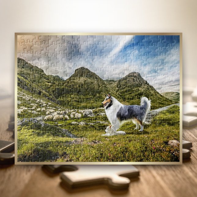 Sheep Herding Blue Merle Rough Collie - Puzzle (Von Creator hochgeladen)