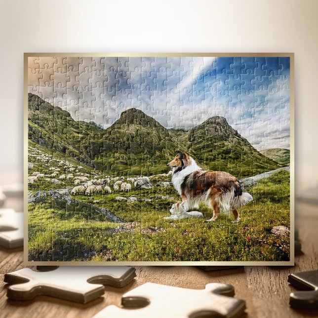 Sheep Herding Mahogany Sable Rough Collie - Puzzle (Von Creator hochgeladen)