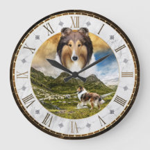 Sheep Herding Sable Rough Collie Dog, Roman Dial -