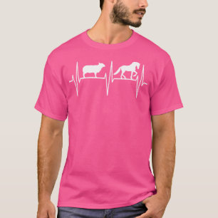 Sheep Horse Lover Sheep Heartbeat Bauer Sheep Lov T-Shirt