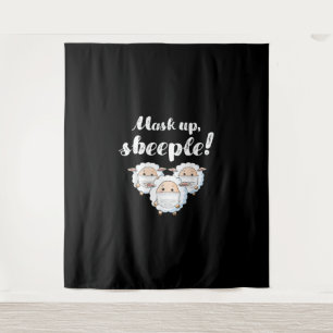 Sheep in mask Tier Lovers Wandteppich