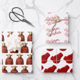 Sheep in Sheep Sweater, Mittens, Warm Wishes  Geschenkpapier Set