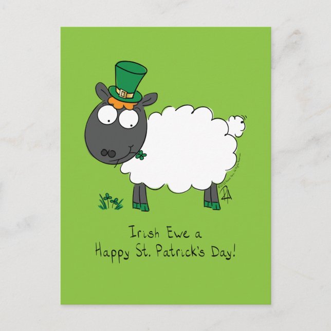 Sheep Irish Funny St. Patrick's Day Postkarte (Vorderseite)