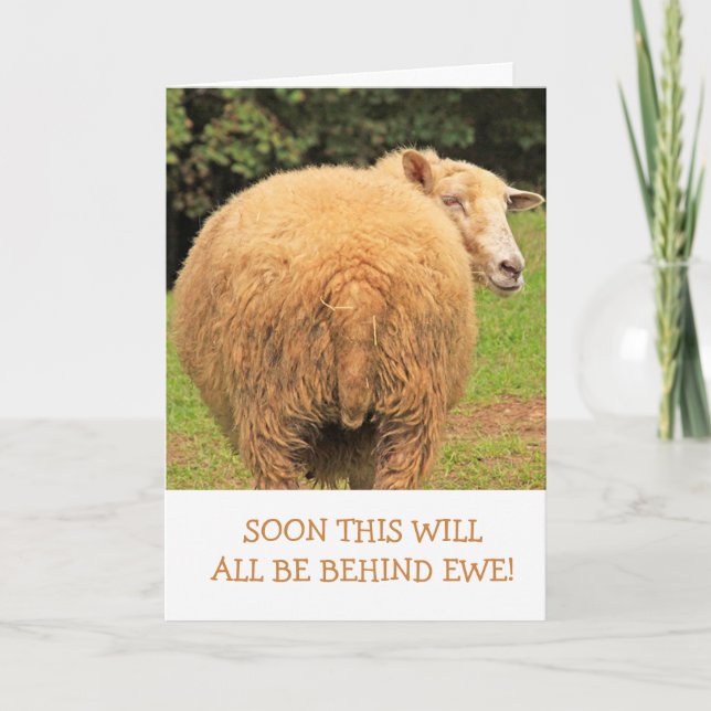 Sheep Joke Pun Funny Get Well Card Karte (Vorderseite)