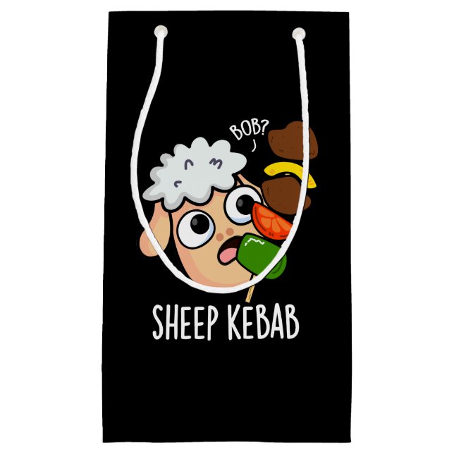 Sheep Kebab Funny Shish Kebab Pun Dark BG Kleine Geschenktüte (Vorderseite)