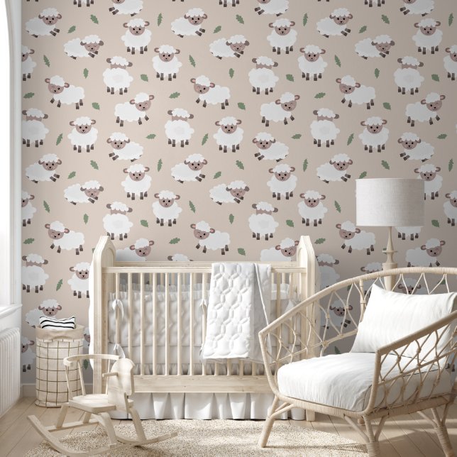 Sheep & Lamb Cute Gender Neutral Baby Nursery Tapete (Kinder)