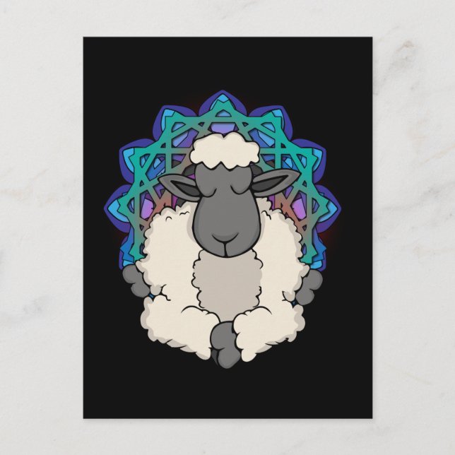 Sheep Lover Meditating Gift Women Yoga Meditation Postkarte (Vorderseite)