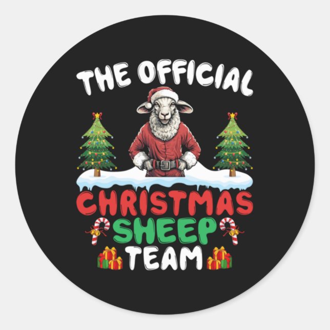 Sheep Lover Xmas Lights Christmas Tree Christmas S Runder Aufkleber (Vorderseite)