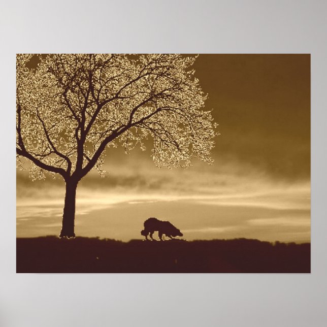 "Sheep on Horizon 3"~Border Collie Poster (Vorne)