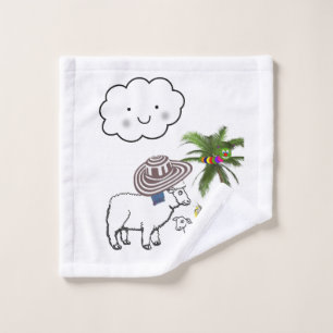 Sheep Palm Trees Bumblebee Badezimmer Handtuch Set