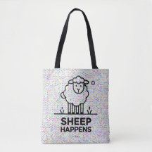 SHEEP PASSIERT Funny All-Over-Print Tote Bag
