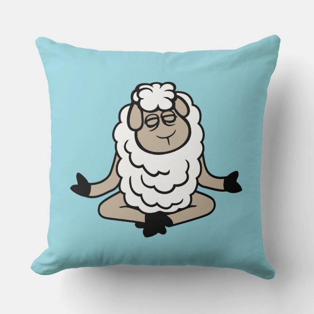 Sheep Relaxed Peaceful Yoga Lotus Meditation Calm  Kissen (Vorderseite)