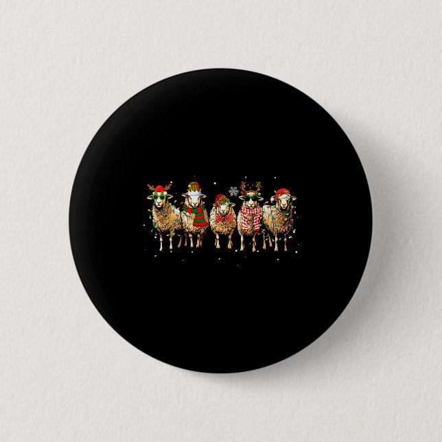 Sheep Santa Xmas Funny Sheep Lover Gift Christmas  Button (Vorderseite)