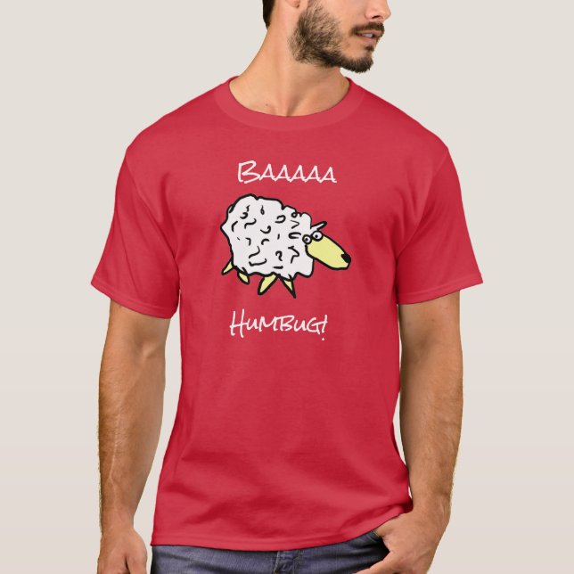 Sheep Says Baaa Humbug - Weihnachts-T - Shirt (Vorderseite)