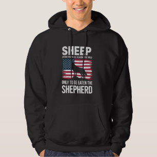 Sheep Shepherd USA Flag Wolves, Sheepdogs und She Hoodie