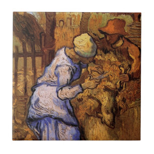 Sheep Sherzers (nach Millet) von Vincent van Gogh Fliese