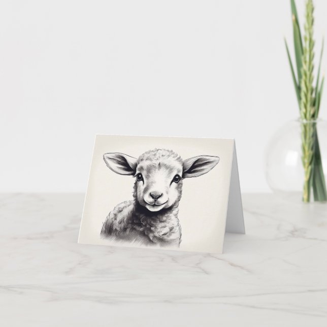 Sheep Sketch Oaster Karte (Vorderseite)