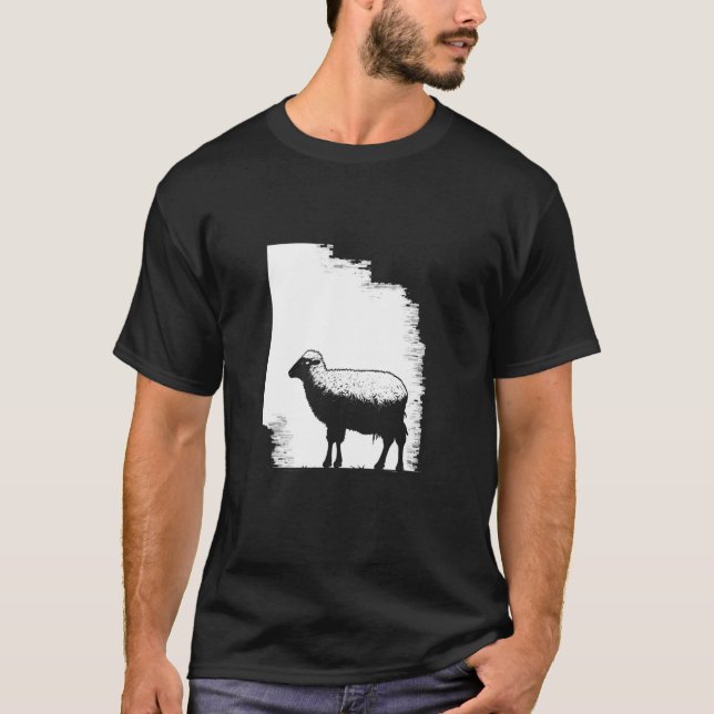Sheep Stencil Art T-Shirt (Vorderseite)