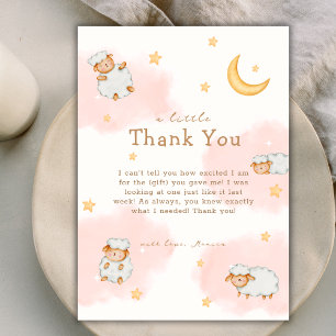 Sheep Twinkle Twinkle Moon Stars Girl Babydusche Dankeskarte