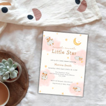 Sheep Twinkle Twinkle Moon Stars Girl Babydusche