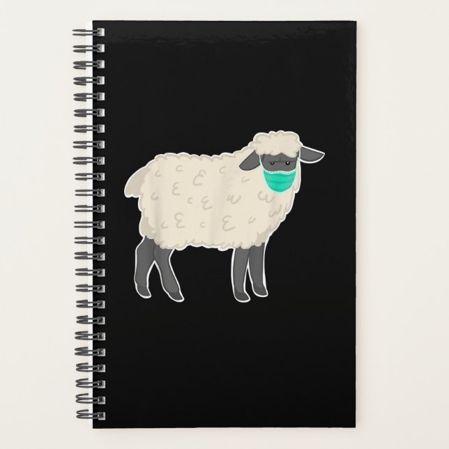 Sheep Wearing Mask Cute Animal gift Planer (Vorderseite)