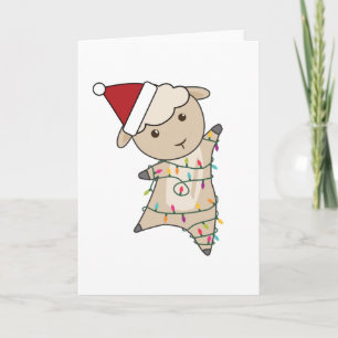 Sheep Weihnachtsweih Lights Niedlicher Tiere Kinde Karte