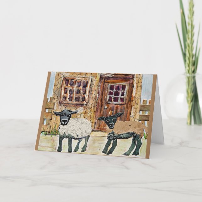 Sheep Whimsey Dankeskarte (Vorderseite)