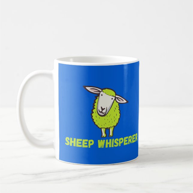 Sheep Whisperer Niedlich Funny Funny Sheep Kaffeetasse (Links)